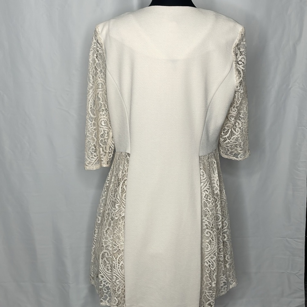 Maya Brooke Pearl Lace Cream Dress Set | Size 16 - Picture 5 of 16